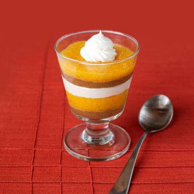 Ginger Peach Parfait dessert for dysphagia diets