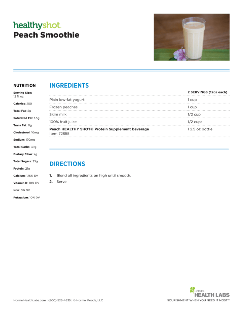 Healthy Shot Peach Smoothie recipe